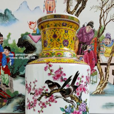 Bình họa tiết Xuân Sắc Mãn Viên - quà tặng cao cấp dành cho bạn